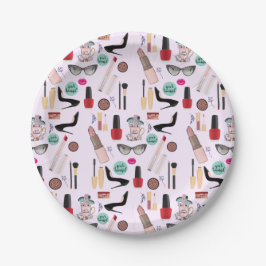 Prato De Papel Elegante Blush Girly Makeup Artist Glamor