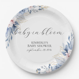 Prato De Papel Elegante Boho Wildflower chá de fraldas