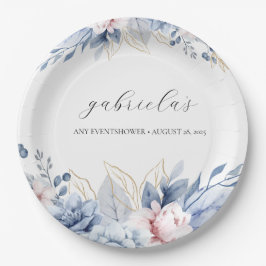 Prato De Papel Elegante Boho Wildflower chá de fraldas