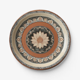 Prato De Papel Elegante Boho wildflower Patterno Cerâmico Wed