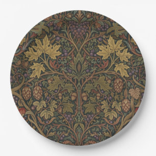 Prato De Papel Elegante Chalé Vintage com Chuveiro Botânico de Ou