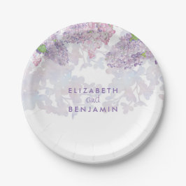 Prato De Papel Elegante de Aquarela Floral de primavera Lilacs