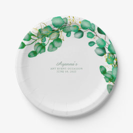 Prato De Papel Elegante Eucalyptus Greenery Sage