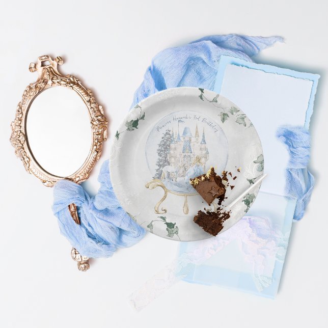 Prato De Papel Elegante Fairy Tale | Princesa de inverno Aniversá (Criador carregado)