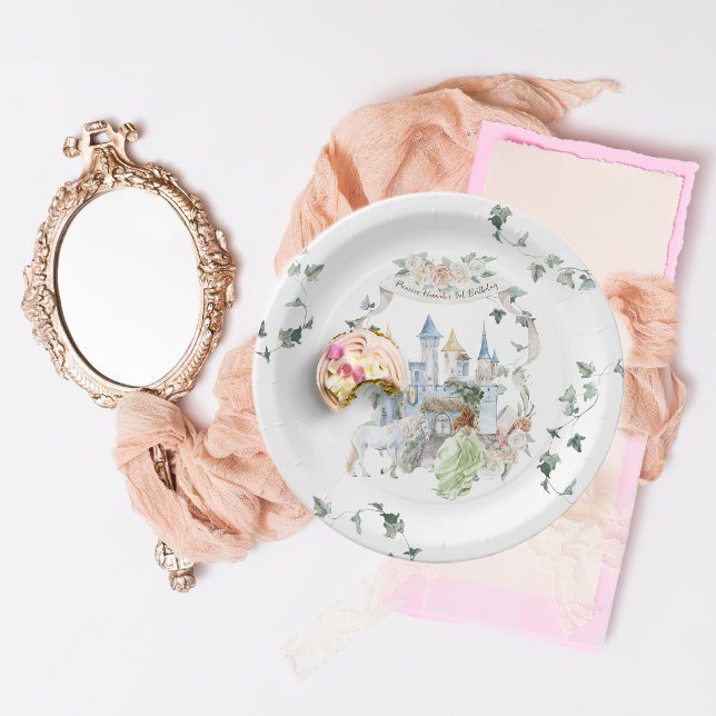 Prato De Papel Elegante Fairy Tale | Princesa Festa de aniversári (Criador carregado)