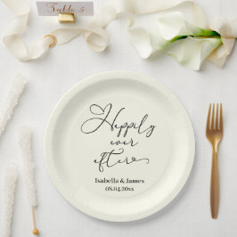 Prato De Papel Elegante Feliz De Todos Após O Casamento Romântico