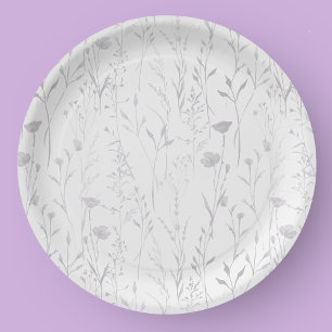 Prato De Papel Elegante Flor de Primavera Boho Pastel