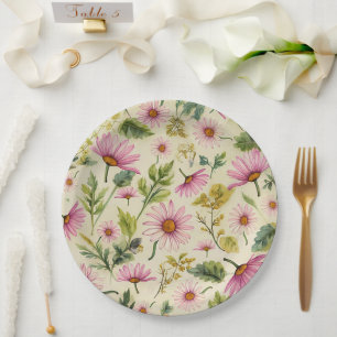 Prato De Papel Elegante Floral de Primavera