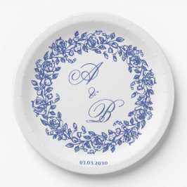 Prato De Papel Elegante Floral Dourado Francês Vintage 