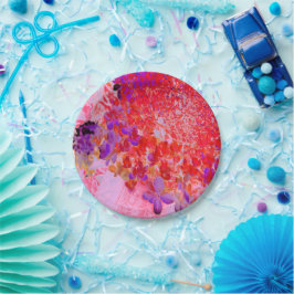 Prato De Papel Elegante Hydrangea Limelight Roxa e Laranja