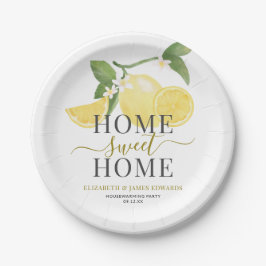 Prato De Papel Elegante Lemon Home Sweet Home Housearming Party