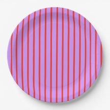 Elegante Listrado Roxo e Vermelho Vintage Retro Mo