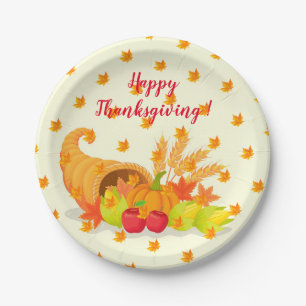 Prato De Papel Elegante Moderno Ação de Graças Popular