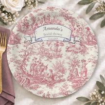 Elegante monograma vintage em vermelho toile de jo
