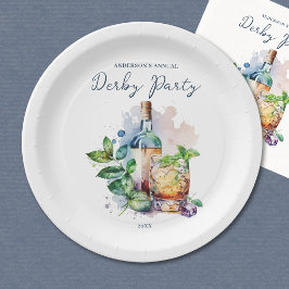 Prato de papel elegante para festa de derby em aqu