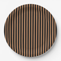 Elegante Preto e Listrado Marrom Escuro Moderno Vi