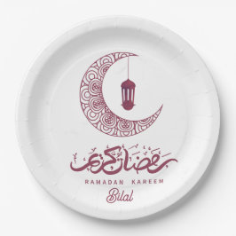 Prato De Papel Elegante Ramadan Kareem Personalizado