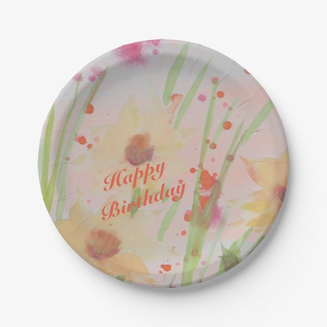 Prato De Papel Elegante Summer Floral (Frente)