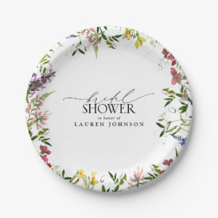 Prato De Papel Elegante Summer Wildflower Watercolor Chá de pane