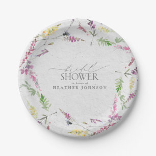 Prato De Papel Elegante Wildflower Watercolor Chá de panela Flor