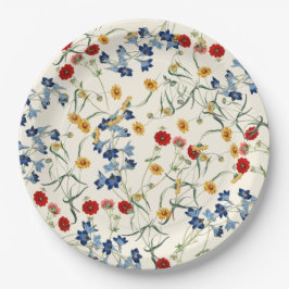 Prato De Papel Elegantes Flores Silvestres Botânicas Vintage