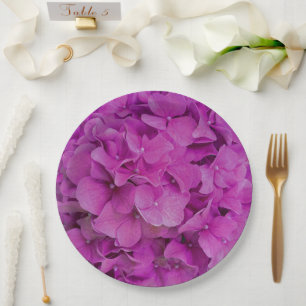 Prato De Papel Elegantes hortênsias florais magenta rosa 