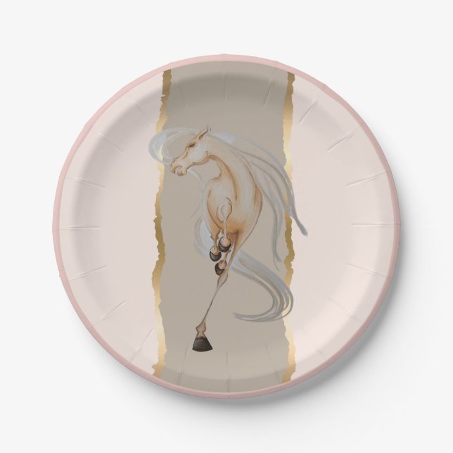 Prato De Papel Elegantes Pappgeschirr mit edlem Pferdemotiv (Frente)