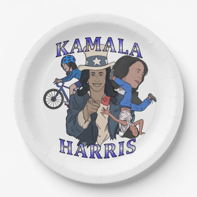 Prato De Papel Eleição de Estilo de Rap Bootleg Kamala Harris (Frente)