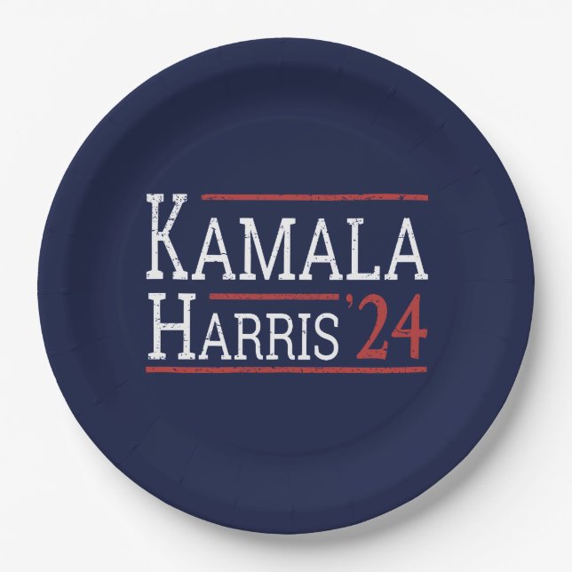 Prato De Papel Eleição De Kamala Harris 2024 I (Frente)