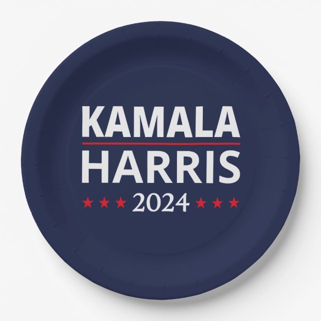 Prato De Papel Eleição de Kamala Harris 2024 III (Frente)
