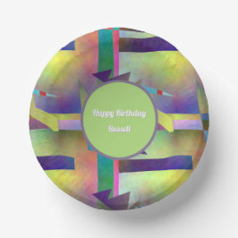 Prato De Papel Elemental Abstract Pattern Any Age Adult Birthday 