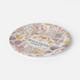 Prato De Papel Elementos de pintura de queda de aquarela personal