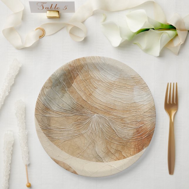 Prato De Papel Elementos Neutros Arejados Boêmios Boho (Casamento)