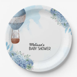 Prato De Papel Elephant hot air balloon blue hydrangea custom