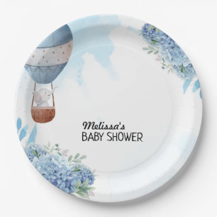 Prato De Papel Elephant hot air balloon blue hydrangea custom