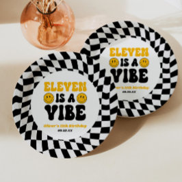 Prato De Papel Eleven Is A Vibe Retro 11th Birthday Party