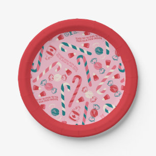 Prato De Papel Elf Holiday Candy Pattern