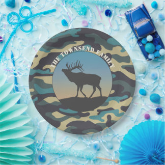 Prato De Papel Elk e Camo
