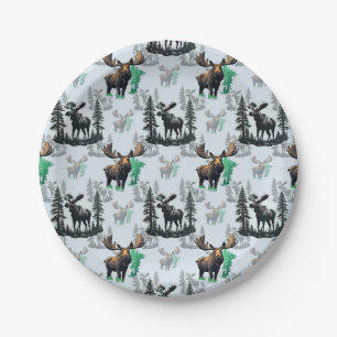 Prato De Papel Elk Moose Antlers Deer Pattern Design