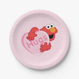 Prato De Papel Elmo "Abraços", Namorados Cardíaco Doce