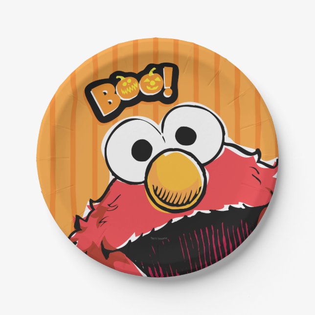 Prato De Papel Elmo - Boo! (Frente)