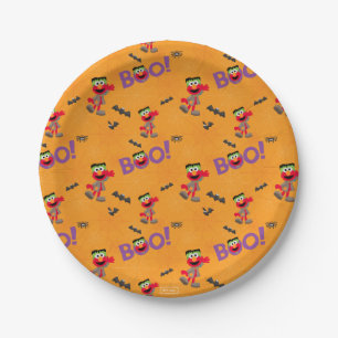 Prato De Papel Elmo Halloween Boo Pattern