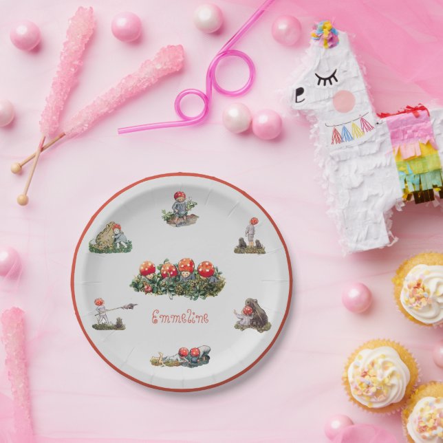 Prato De Papel Elsa Beskow Crianças da Floresta (Festa)