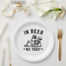 Em cerveja nós confiamos esqueleto gelado Beer Pon