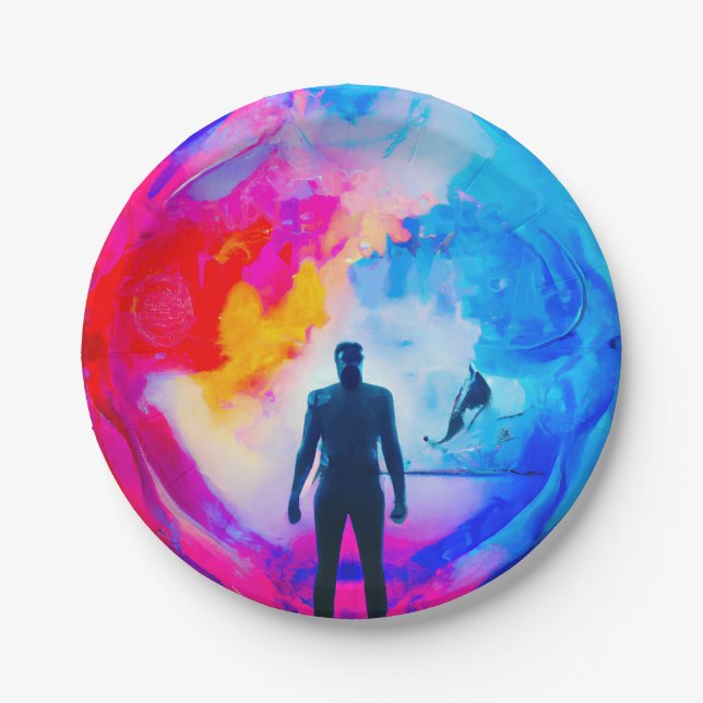 Prato De Papel Em pé nas cores (Frente)