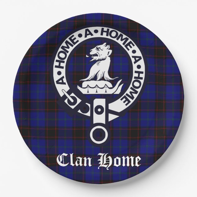 Prato De Papel Emblema e Tartan da Casa do Clã (Frente)