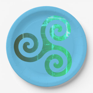 Prato De Papel Emerald Triskele Símbolo Celta Antigo