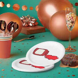 Prato De Papel Emperramento esmagado - Jar Vermelho Bonito