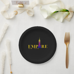 Prato De Papel Empire State Building-New York-Vibrant Dourado