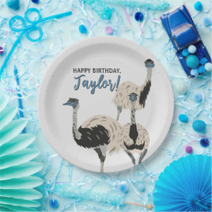 Prato De Papel Emus Bird Festa Personalizada